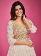 Off White Embroidered Anarkali Style Gown