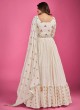 Off White Embroidered Anarkali Style Gown