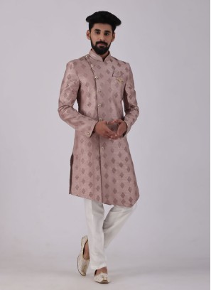 Onion Pink And Off White Color Indowestern For Men