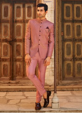 Onion Pink Color Jodhpuri Suit