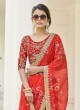 Opulent Red Organza Designer Saree