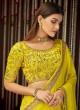 Opulent Zari Yellow Chinon Designer Saree