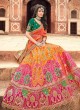 Orange and Pink Silk Bridal Designer Lehenga Choli