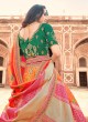 Orange and Pink Silk Bridal Designer Lehenga Choli