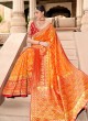 Orange Designer Gaji Silk Saree