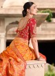 Orange Designer Gaji Silk Saree