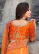 Orange Patch Border Designer Traditional Saree