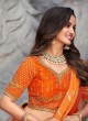 Orange Patch Border Designer Traditional Saree