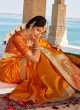 Orange Weaving Wedding Classic Saree