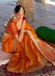 Orange Weaving Wedding Classic Saree