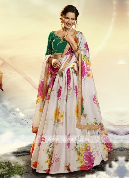 Organza Flower Printed Lehenga Choli