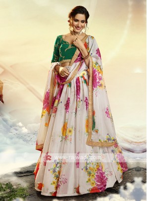 Organza Flower Printed Lehenga Choli