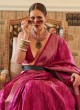 Gorgeous Hot Pink Handloom Silk Saree