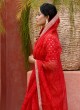 Organza Red Classic Saree