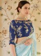 Organza Sequins Blue Classic Designer Saree