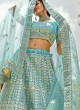 Organza Turquoise Lehenga Choli