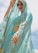 Organza Turquoise Lehenga Choli