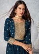 Orphic Embroidered Blue Faux Georgette Designer Pakistani Suit