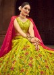 Georgette Greenish Yellow Sequins Lehenga Choli