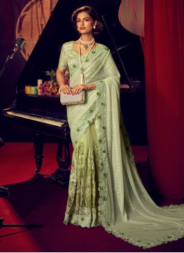 Extraordinary Pista Green Trendy Saree