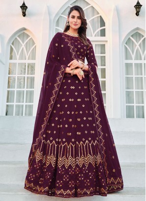 Outstanding Purple Sequins Designer Lehenga Choli