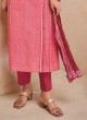 Shagufta Gajari Pink And Crimson Color Pant Style Salwar Suit.