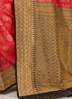 Trendy Red And Black Color Banarasi Silk Saree