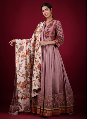 Palazzo Style Salwar Kameez In Onion Pink Color