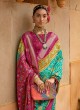 Gorgeous Purple and Turquoise Patola Silk Saree