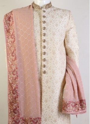 Parsi Thread Work Onion Pink Dupatta