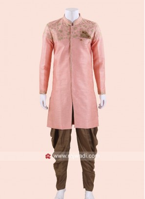 Party Wear Peach Indo Western