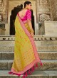 Patch Border Fancy Fabric Designer Saree in Green