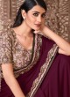 Patch Border Georgette Classic Designer Saree in Wine