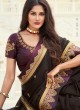 Patch Border Silk Designer Saree in Black