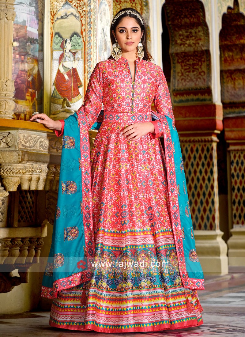 Shafnufab Pink Color Georgette Fabric Fancy Wear Designer Anarkali Sui –  Shafnu Fab