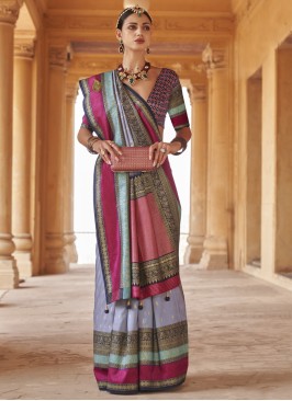 Designer Silk Saree in Multi Colour