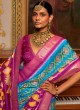 Designer Blue and Purple Patola Silk Saree