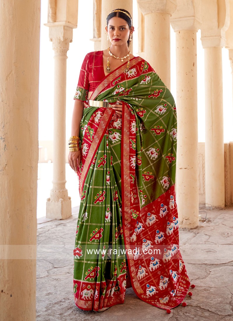 Red Handloom Bengal Tussar Cotton Silver Zari Stripe Design Saree -  Luxurionworld – Luxurion World