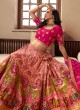 Peach & Rani Weaving Banarasi Silk A Line Lehenga Choli