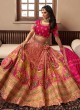 Peach & Rani Weaving Banarasi Silk A Line Lehenga Choli