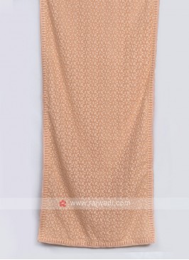 Peach Color Chiffon Dupatta For Sherwani