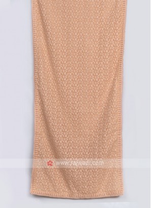 Peach Color Chiffon Dupatta For Sherwani