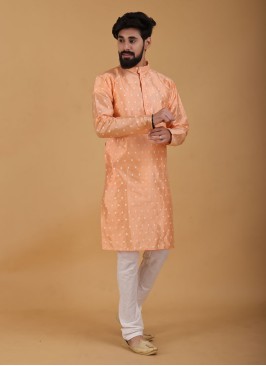 Peach Color Digital Printed Kurta