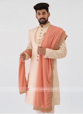 Peach Color Mens Dupatta