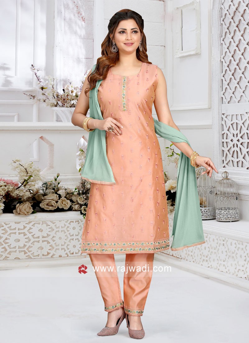 White And Peach Salwar Suit Colour Combination – Kaleendi