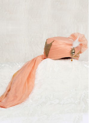 Peach Color Wedding Turban