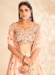 Peach Georgette Readymade Lehenga Choli