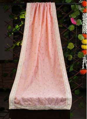 Peach Groom Embroidere Dupatta