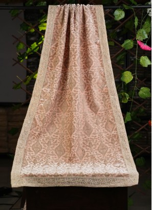 Peach Groom Wear Dupatta In Velvet