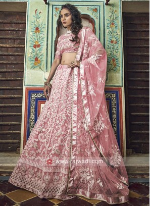 Pink Lehenga Choli With Matching Dupatta